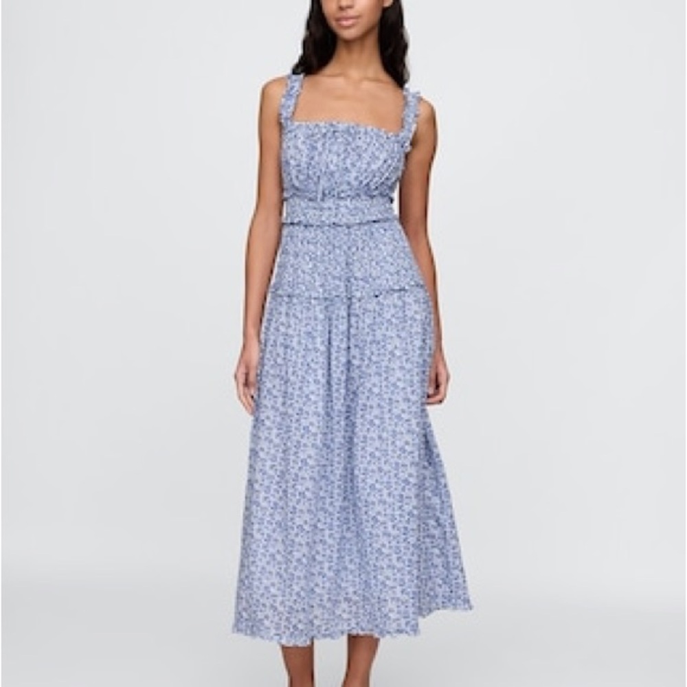 GAP Blue Floral Midi Dress